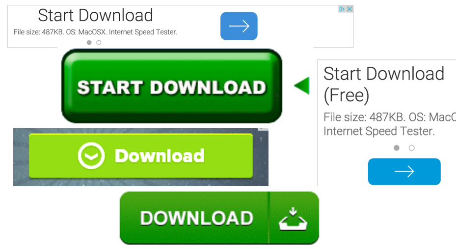 Ads masquerading as download buttons